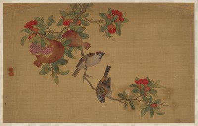 Aves, Frutas e Flores, Dinastia Qing, 1741. de Wu Zhang