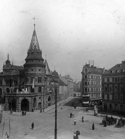 Löwenbräu Keller e Stiglmaierplatz, Munique, Alemanha, c1900s. de Wurthle and Sons