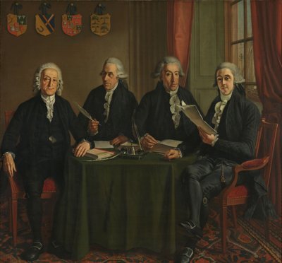 Os quatro comissários principais dos trabalhos portuários de Amesterdão de Wybrand Hendriks