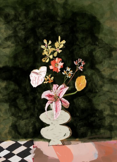Vibrante natureza-morta floral de XHOZUCAN