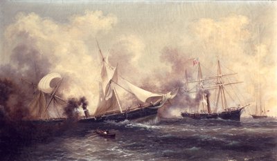 USS Kearsarge afundando o Alabama de Xanthus Russell Smith