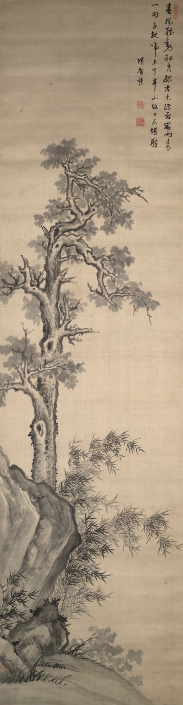 Árvore Wutong, bambu e rocha de Xiang Shengmo