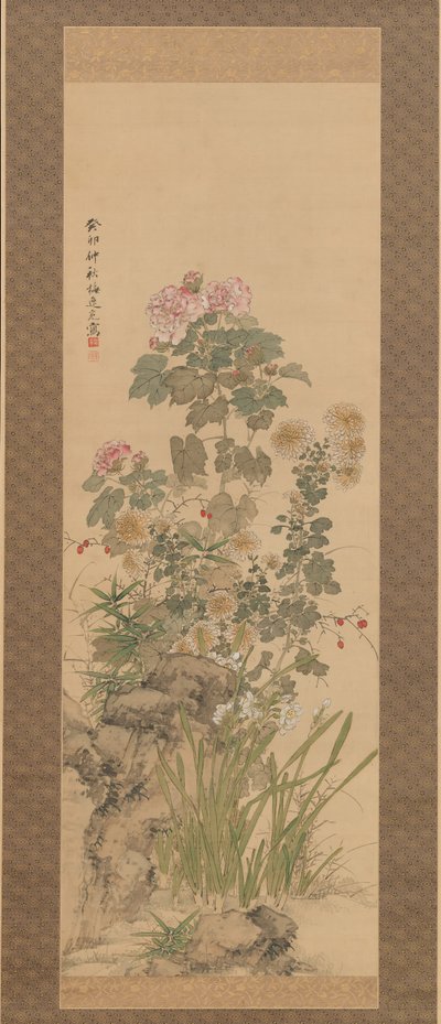 Autumn Flowers, 1843. de Yamamoto Baiitsu