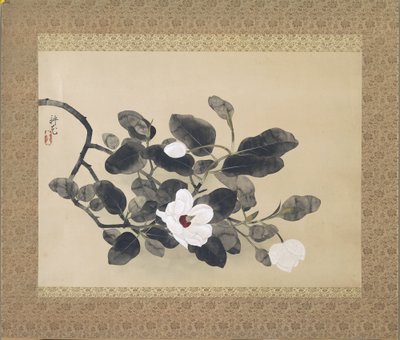 Pintura a rolo com ramo magnólia de Yamamura Koka