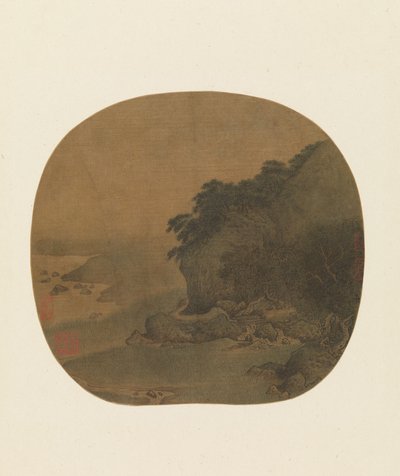 Hermitage por um Pine-covered Bluff, segunda metade do século XII. de Yan Ciyu