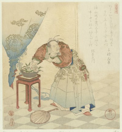 Tôbôsaku rouba pêssegos da imortalidade Cinco fotos sobre longevidade (título da série) Kotobuki goban no uchi (título da série no objeto) de Yanagawa Shigenobu (I)