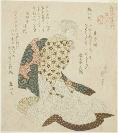 Dongfang Shuo (Tohosaku), da série "A Vida dos Imortais Taoístas Parodiados por Cortesãs - Uma Série de Sete" de Yashima Gakutei