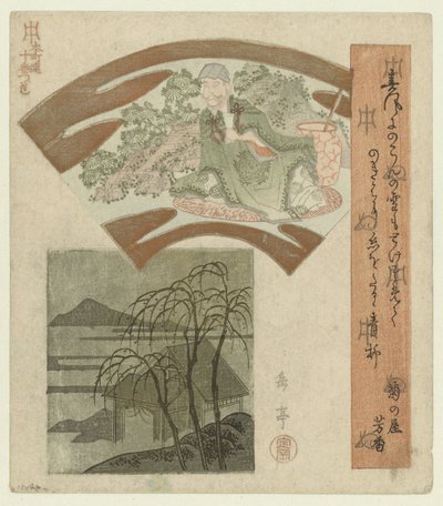 Um sábio chinês e uma paisagem com salgueiros
Uma série de dez estampas para os Honchôren (título da série)
Honchôren jûbantsuzuki (título da série sobre o objecto) de Yashima Gakutei