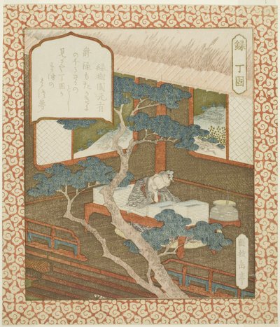 Prosperidade: Ding Gu (Roku, Teiko), de uma série sem título de felicidade, prosperidade e longevidade de Yashima Gakutei
