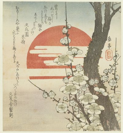 Flor de ameixa para o sol nascente de Yashima Gakutei