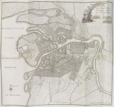 Mapa de São Petersburgo, 1790. de Yefim Maximovich Khudyakov