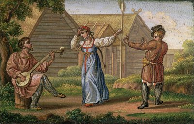 Dança Russa, de Yegor Yakovlevich Vekler (1800-61), c.1830 (mosaico) de Yegor Yakovlevich Vekler