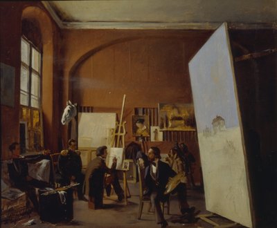 Estúdio do pintor Conde Vasily Maksutov, 1858 de Yevgraf Semyonovich Sorokin