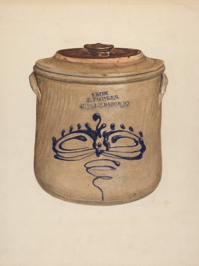 Crock with Cover, c. 1938. de Yolande Delasser