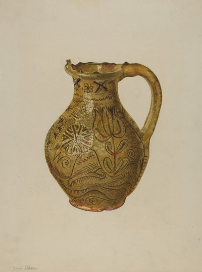 Pennsylvania German Puzzle Jug, c. 1938. de Yolande Delasser