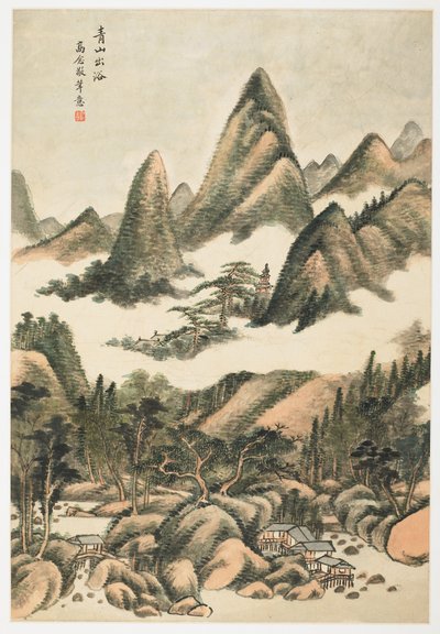 Green Mountain Just After a Bath, a partir de um álbum de 12 folhas de Yongxi Jin
