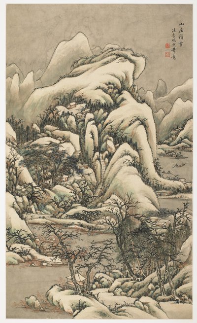Snow in Mountain Villa, a partir de um álbum de 12 folhas de Yongxi Jin