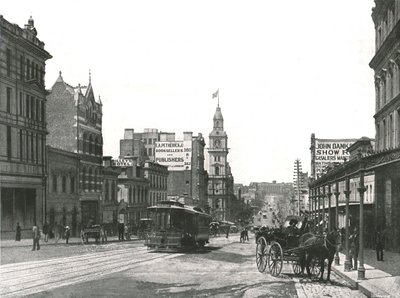 Bourke Street, olhando para o leste, Melbourne, Austrália, 1895. de York and Son