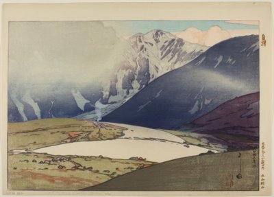 Tateyama Betsuzan, da série "Twelve Scenes of Japanese Alps" (Doze Cenas dos Alpes Japoneses) de Yoshida Hiroshi