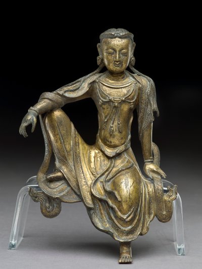 Bodisatva Avalokitesvara, dinastia Yuan (bronze dourado) (ver também 119004) de Yuan Dynasty Chinese School