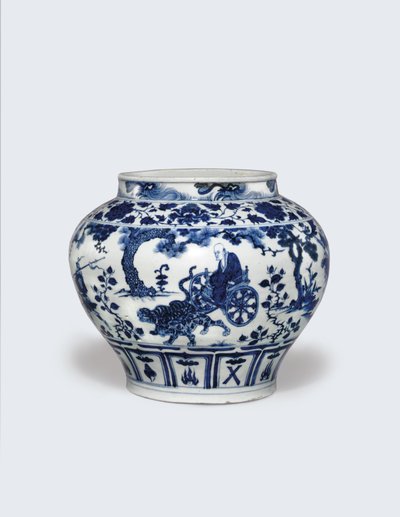 Guan branco e azul, meados do século 14 (cerâmica) de Yuan Dynasty Chinese School