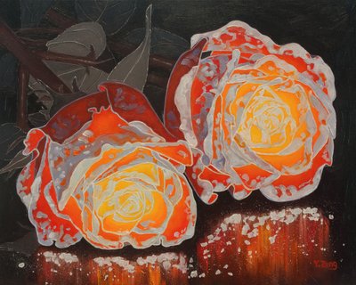Rosas de freixo, 2023 (óleo sobre tela) de Yue Zeng
