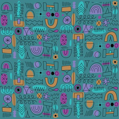 Padrão abstrato sem costuras, 2018 (gráfico vetorial) de Yulia Drobova