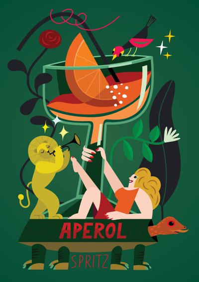 Aperol Spritz, 2017 (ilustração vetorial) de Yulia Drobova