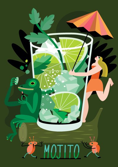 Mojito, 2017 (ilustração vetorial) de Yulia Drobova