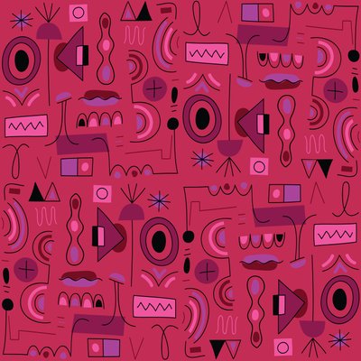 Padrão sem costuras, 2018, gráfico vetorial de Yulia Drobova