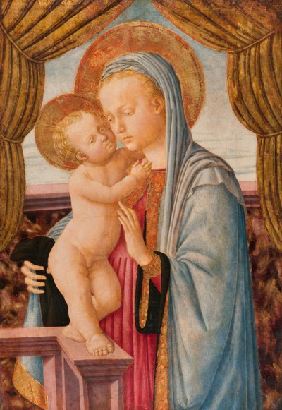 Madonna com o Menino Jesus (tempera na madeira) de Zanobi Machiavelli
