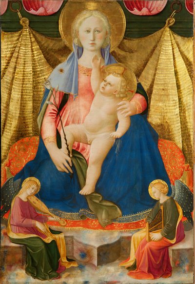 A Virgem da Humildade com Dois Anjos Músicos de Zanobi Strozzi