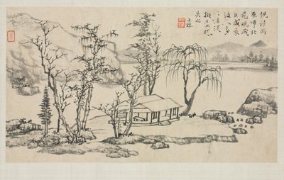 Álbum Paisagem em Vários Estilos: Paisagem depois de Ni Zan, 1684. de Zha Shibiao