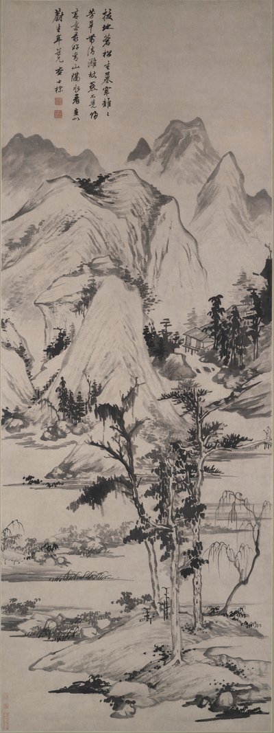 Paisagem no estilo de Ni Zan (1301-1374) de Zha Shibiao