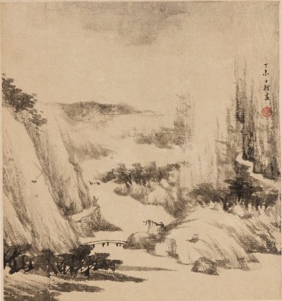 Paisagem fluvial, 1667 de Zha Shibiao