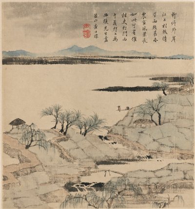 Paisagem fluvial, Maio-Agosto 1666 de Zha Shibiao