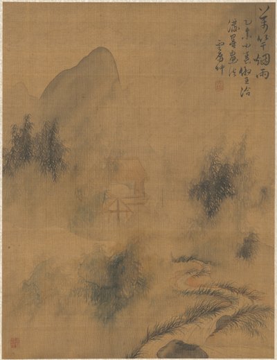Dez mil bambus na névoa e na chuva, 1775. de Zhai Dakun