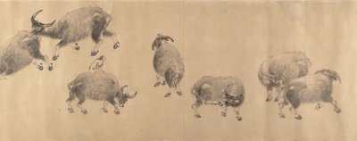 Búfalos de água, datados de 1639. de Zhang Hong