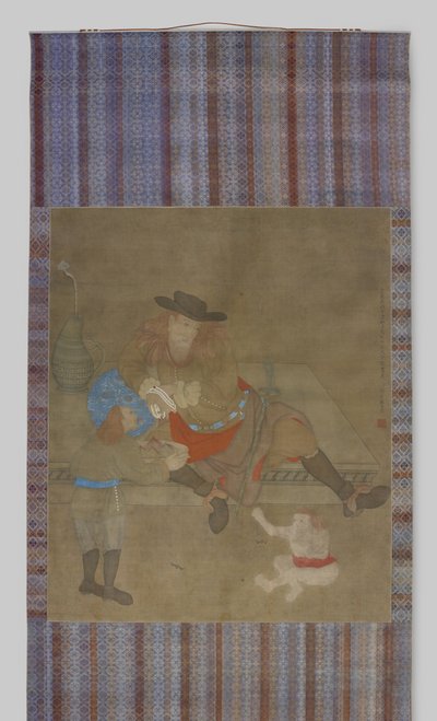 Pintura de três ocidentais de Zhang Rulin