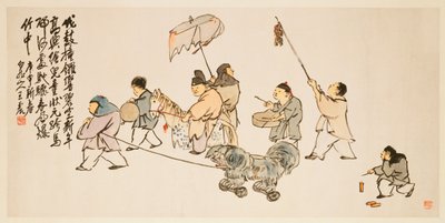 Crianças brincando no ano novo de Zhen Wang