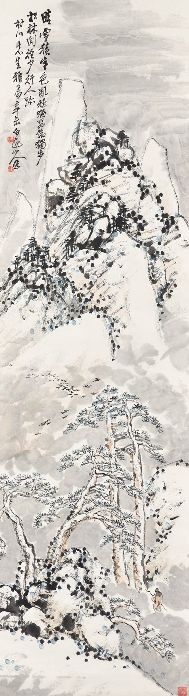 Caminhando para a montanha de neve de Zhen Wang