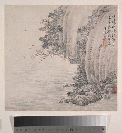Paisagens, datado de 1875 (álbum de doze folhas; tinta e cor sobre papel) de Zhiwan Zhang