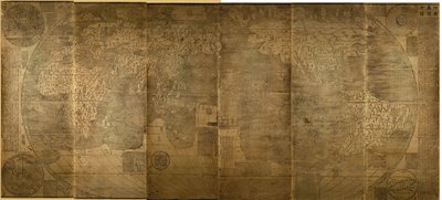 Kunyu Wanguo Quantu Um mapa da miríade de países do mundo, 1602 de Zhong Wentao