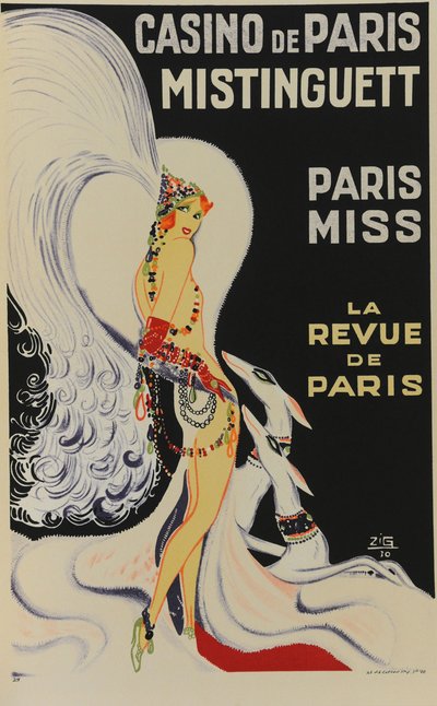 Cassino de Paris. Mistinguett. Miss Paris, 1930. de Zig