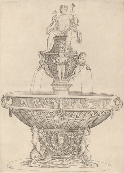 Fonte com Estátua de Neptuno, c. 14801485. de Zoan Andrea