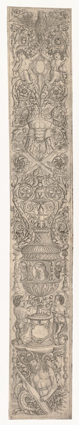 Painel Ornamental: Tritão e Dois Sátiros Infantis de Zoan Andrea