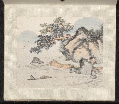 Paisagens em miniatura, datáveis de 1751-54 (álbum de oito folhas; tinta e cor sobre papel) de Zongcang Zhang