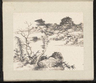 Paisagens em miniatura, datáveis de 1751-54 (álbum de oito folhas; tinta e cor sobre papel) de Zongcang Zhang