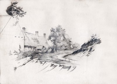 Uma casa de palha no centro da França. ca 1850 (Desenho) de . .