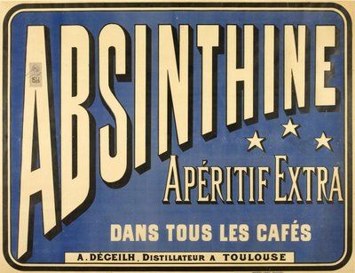 Poster para o aperitivo absinthine extra, em todos os cafés de Frederick (attr. to) Barnard
